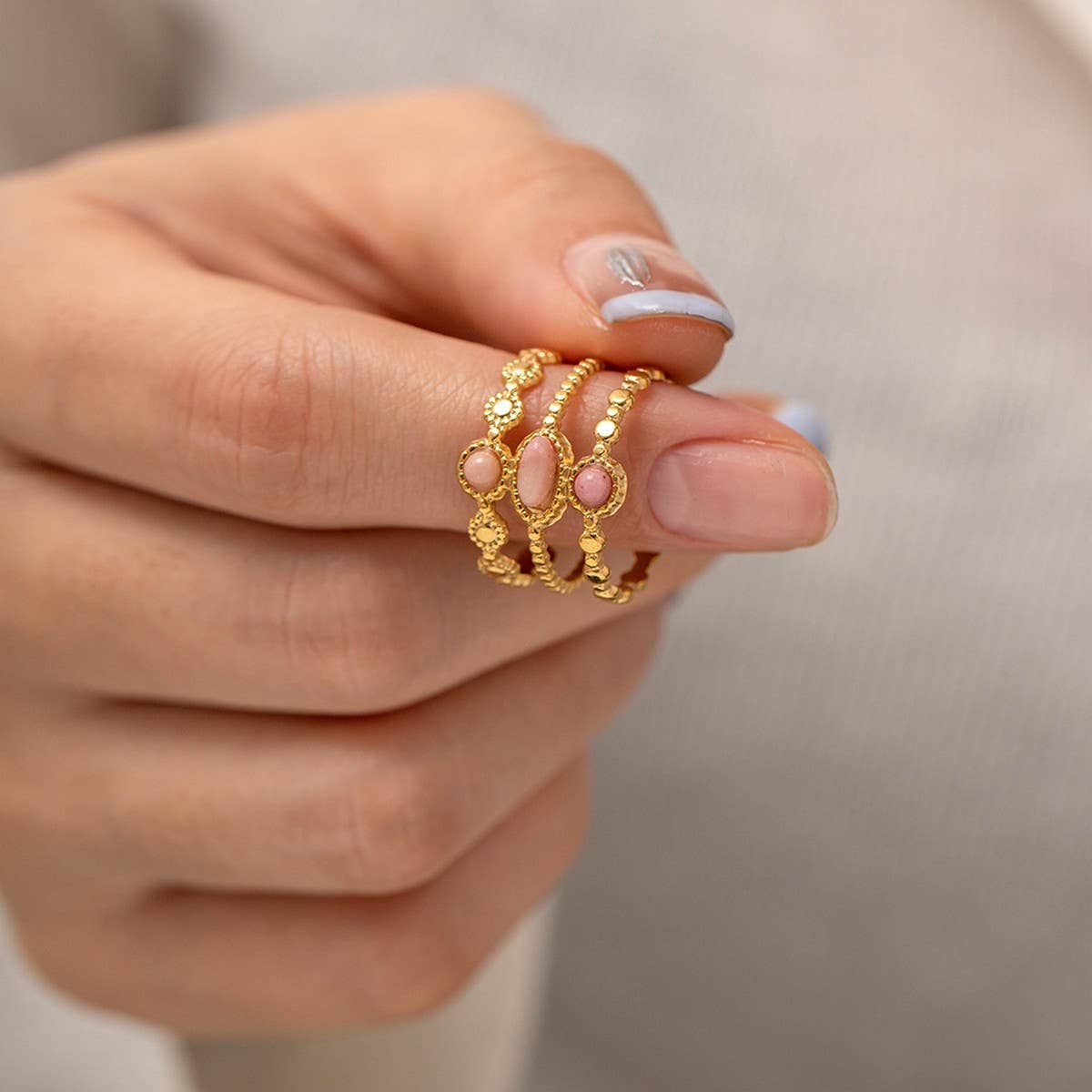 NATURAL RHODOLITE RING NON-FADING FASHION RING
