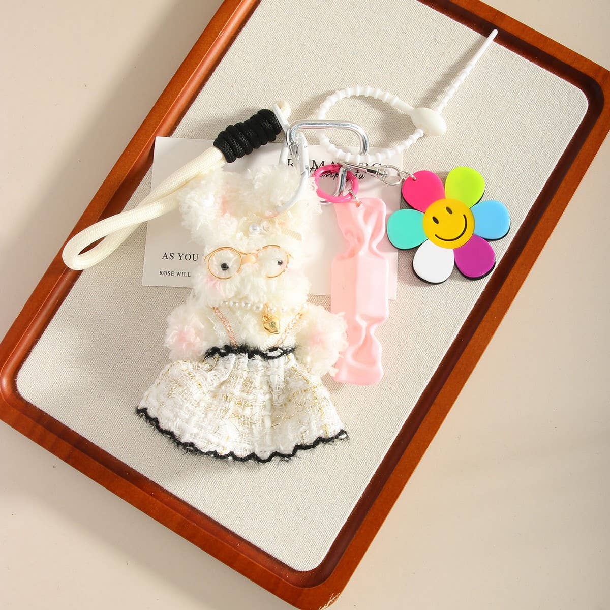 Cute Twist Stick Rabbit Keychain for Stress Relief