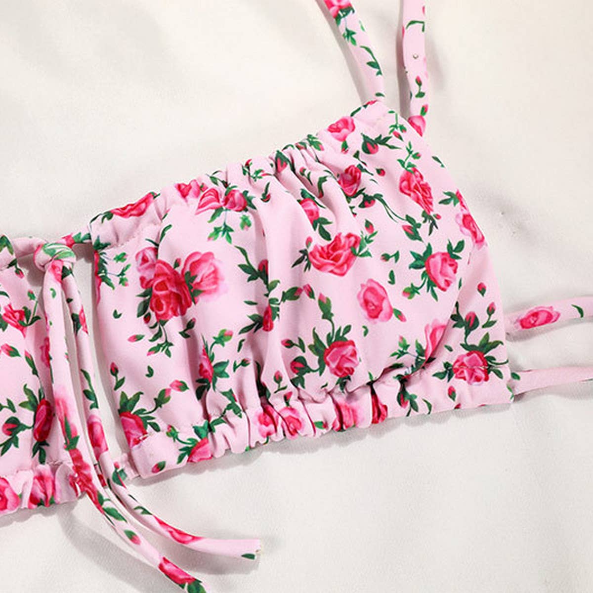 Tied Bikini Set - Sexy Floral Swimsuit