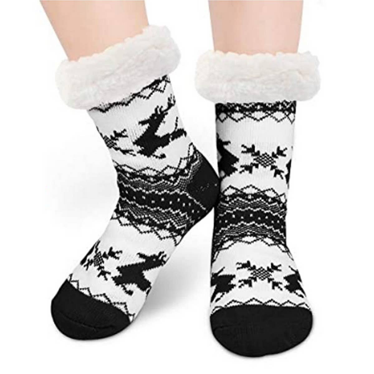 CHRISTMAS DEER PLUSH INDOOR SLIPPERS