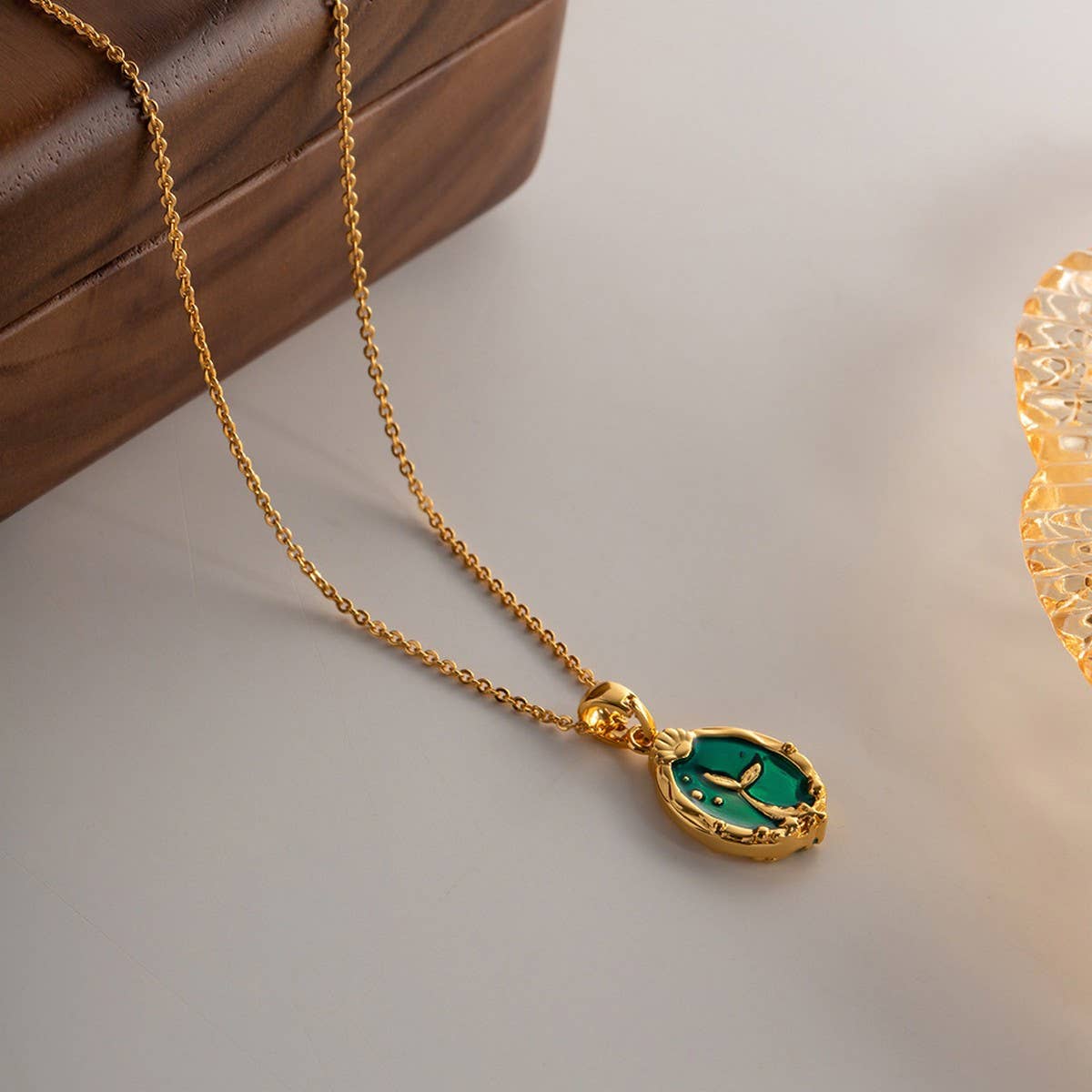 Cute mermaid princess reversible necklace