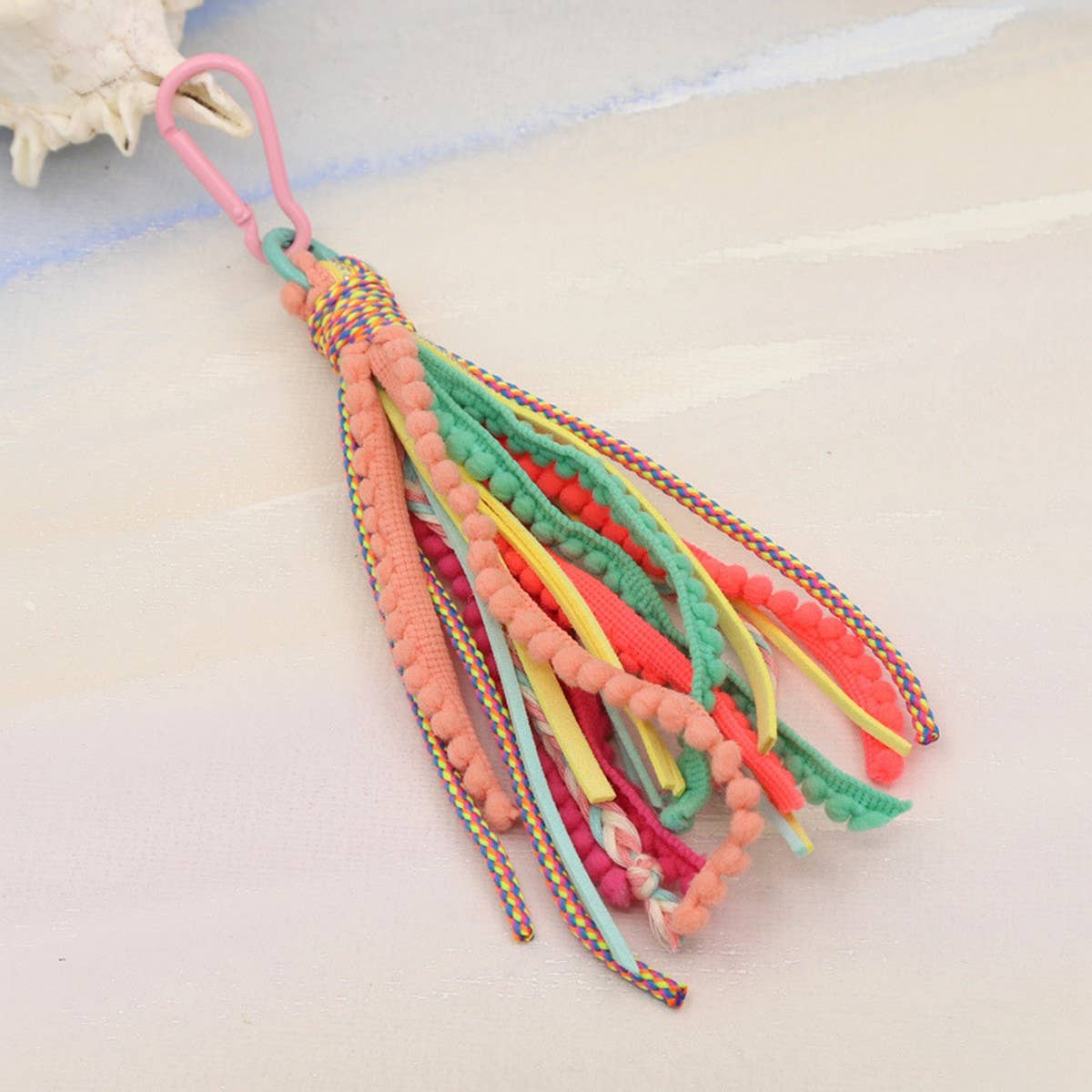SOLID COLOR BOHEMIAN STYLE LONG TASSEL KEYCHAIN_CWMM3549