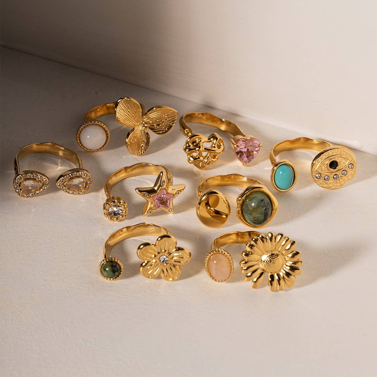 RETRO NICHE HIGH-END OPEN RING_CWAJE1381