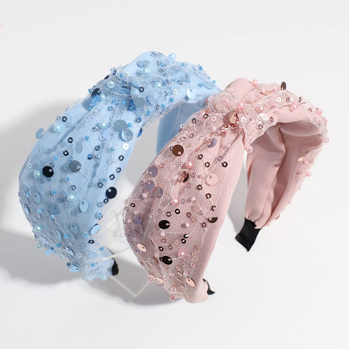 VINTAGE MESH SEQUIN KNOTTED HEADBAND