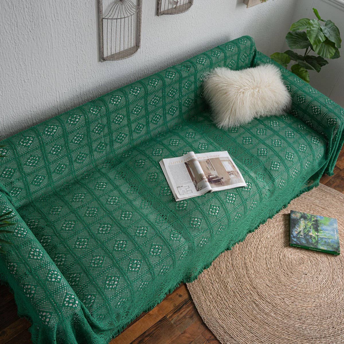 RETRO COUNTRY STYLE HOLLOW SOFA THROW_CWMM1650