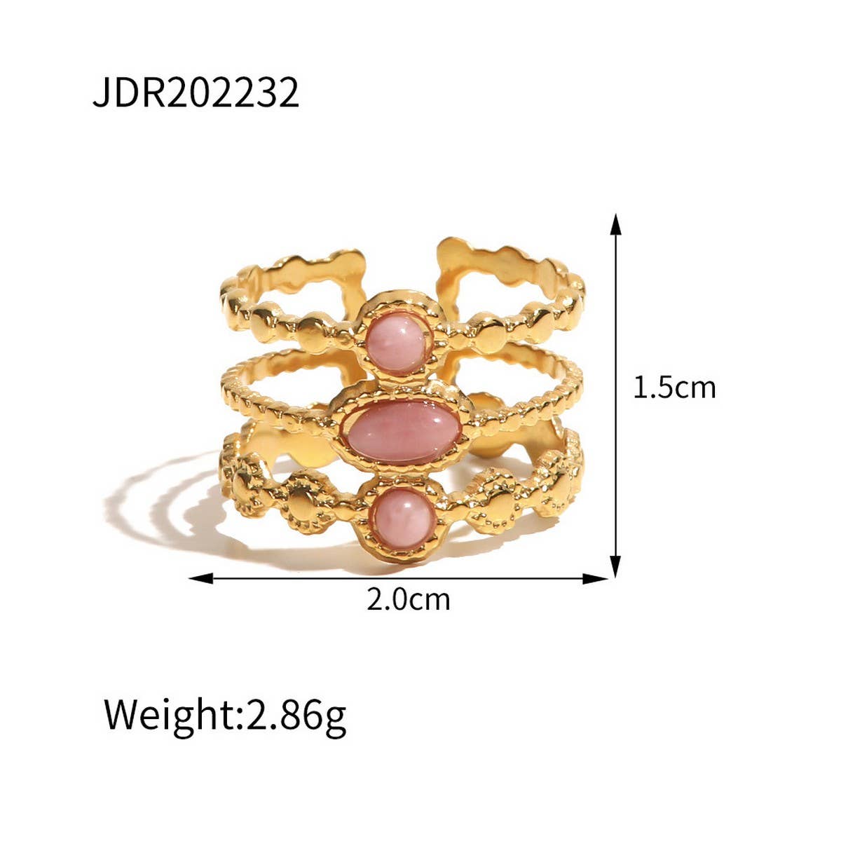 NATURAL RHODOLITE RING NON-FADING FASHION RING