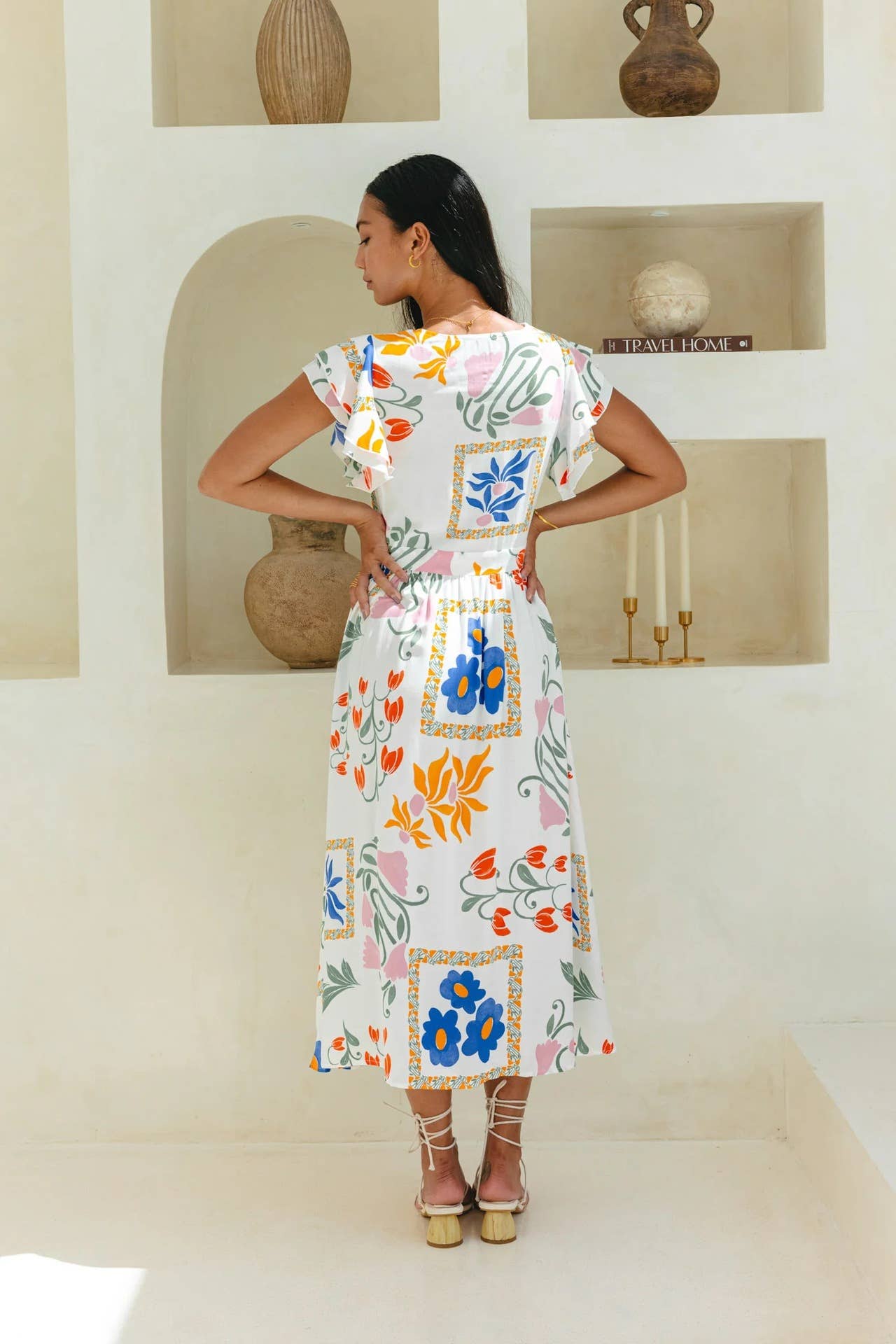 Floral print single-breasted dress
