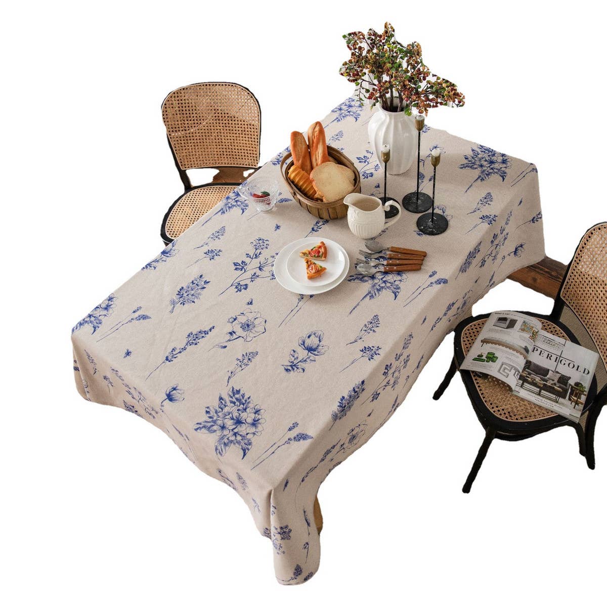COTTON AND LINEN RECTANGULAR FRESH TABLECLOTH