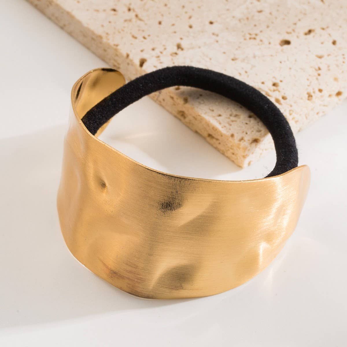 Minimalist Brushed Metal Hair Tie for Women