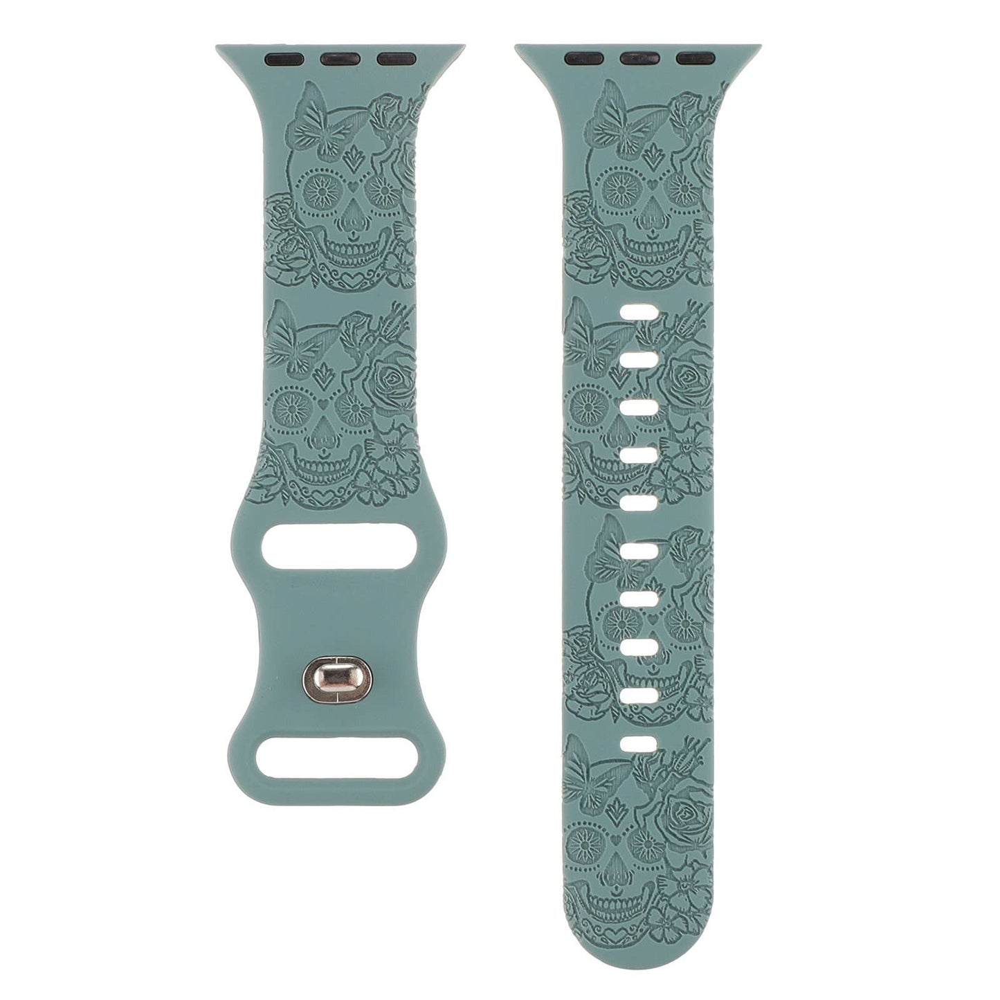 ENGRAVED CHECKERED SILICONE APPLE WATCH9-1 STRAP