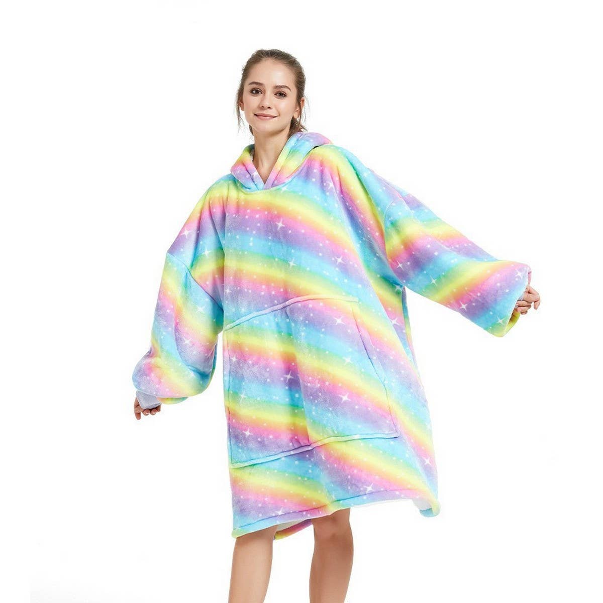 Oversized Hoodie Blanket with Cartoon Print_CWMM8984