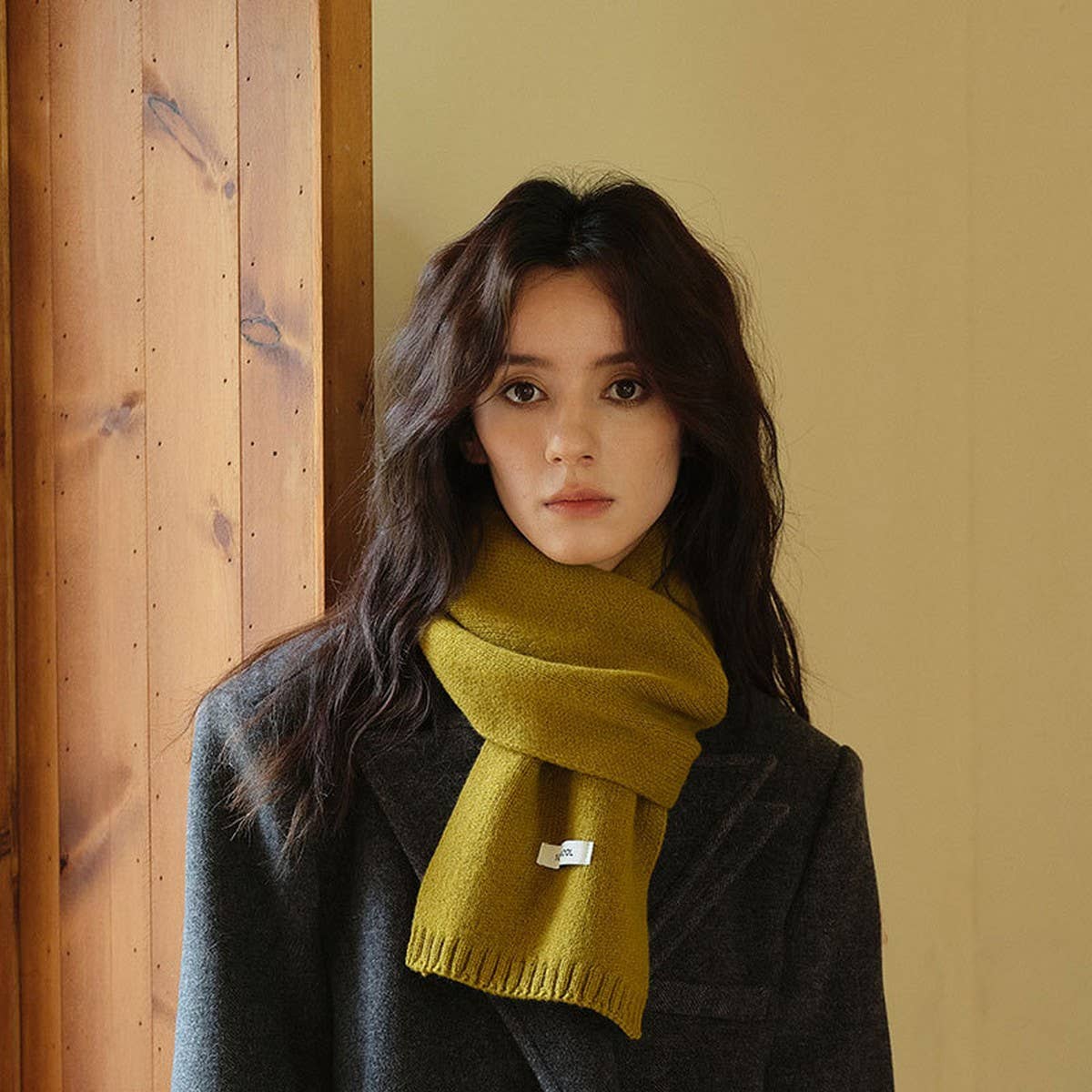 100% Wool Aurora Blue Knit Scarf - Soft & Warm_CWASC2285
