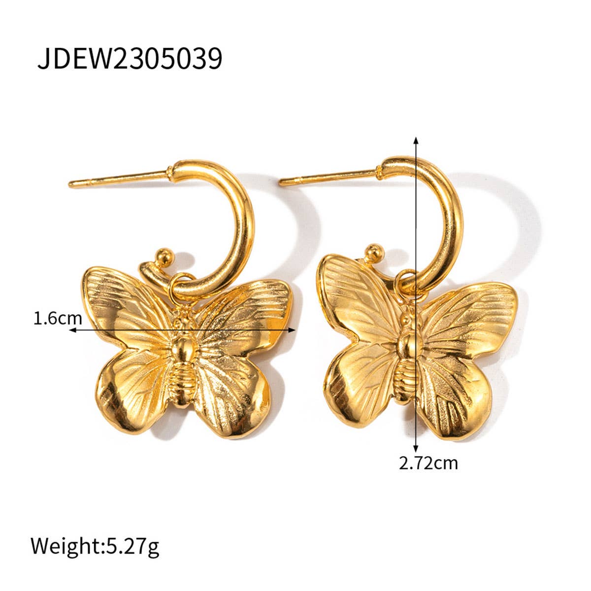 VINTAGE BUTTERFLY NECKLACE EARRINGS RING SET
