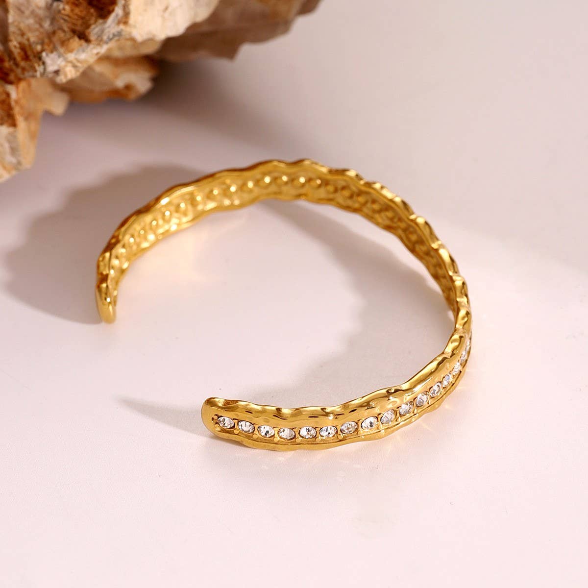 Ins Style Open Bangle, Titanium Steel, No Fade