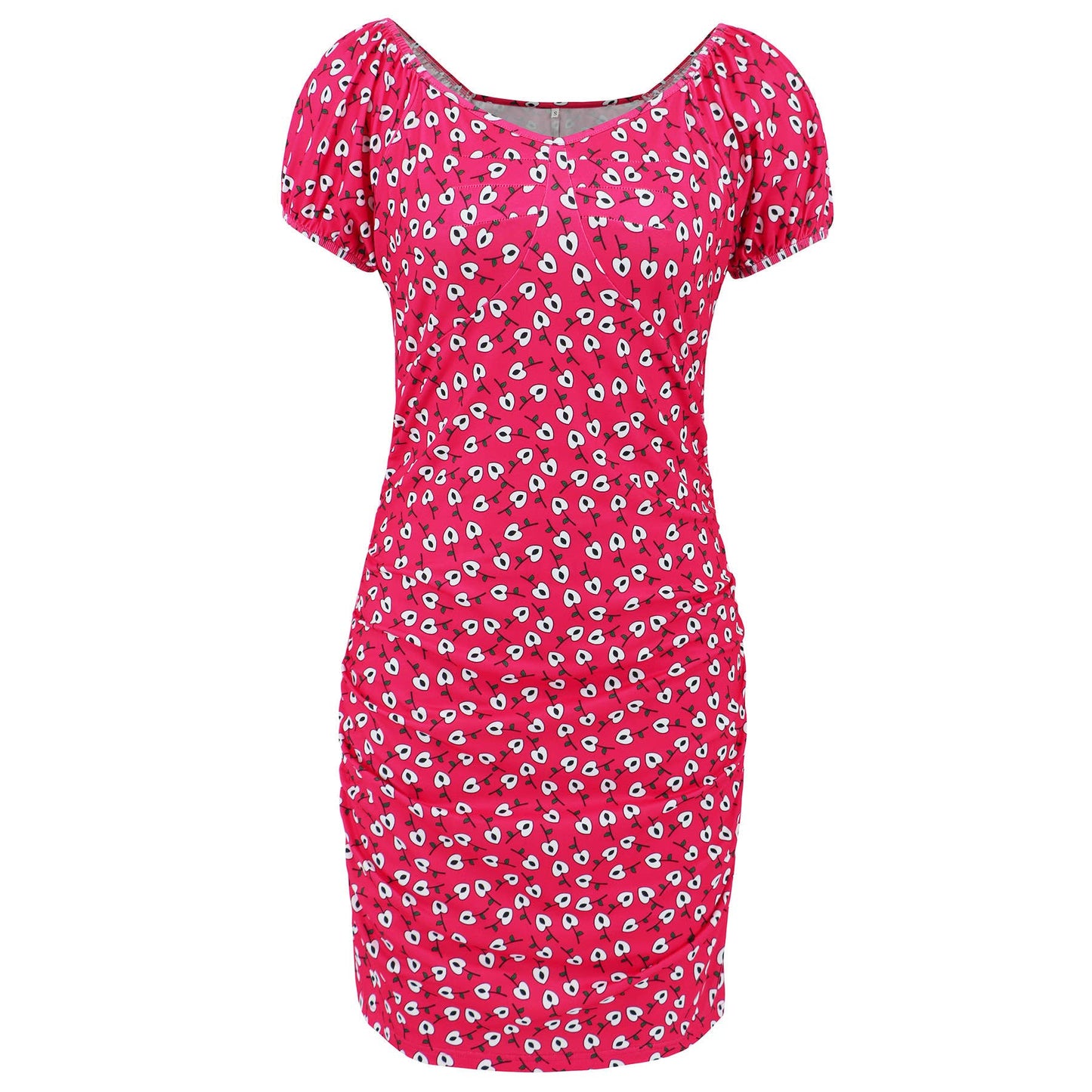 Floral V-neck Slim Fit Bodycon Mini Dress