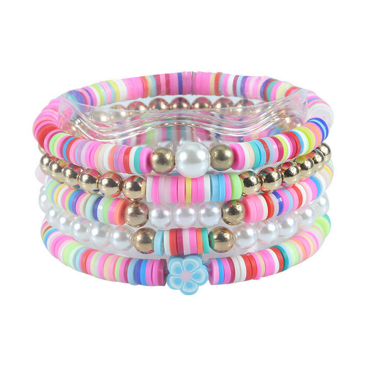 Multilayer Elastic Letter Bead Bracelets Set