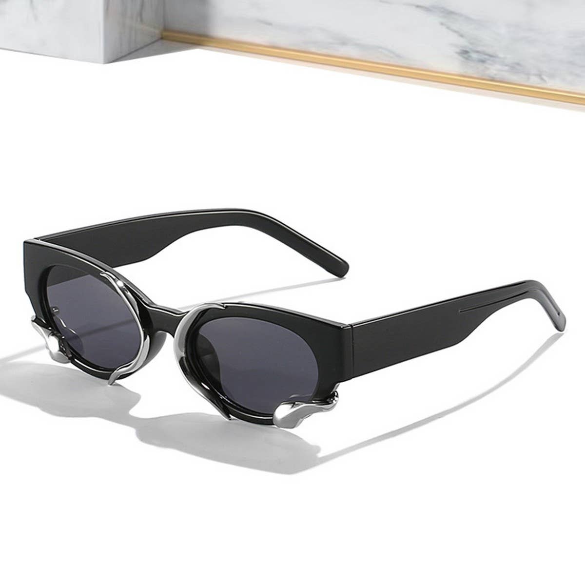 SMALL FRAME SUNGLASSES STEAMPUNK CATEYE SUNGLASSES_CWASG0565