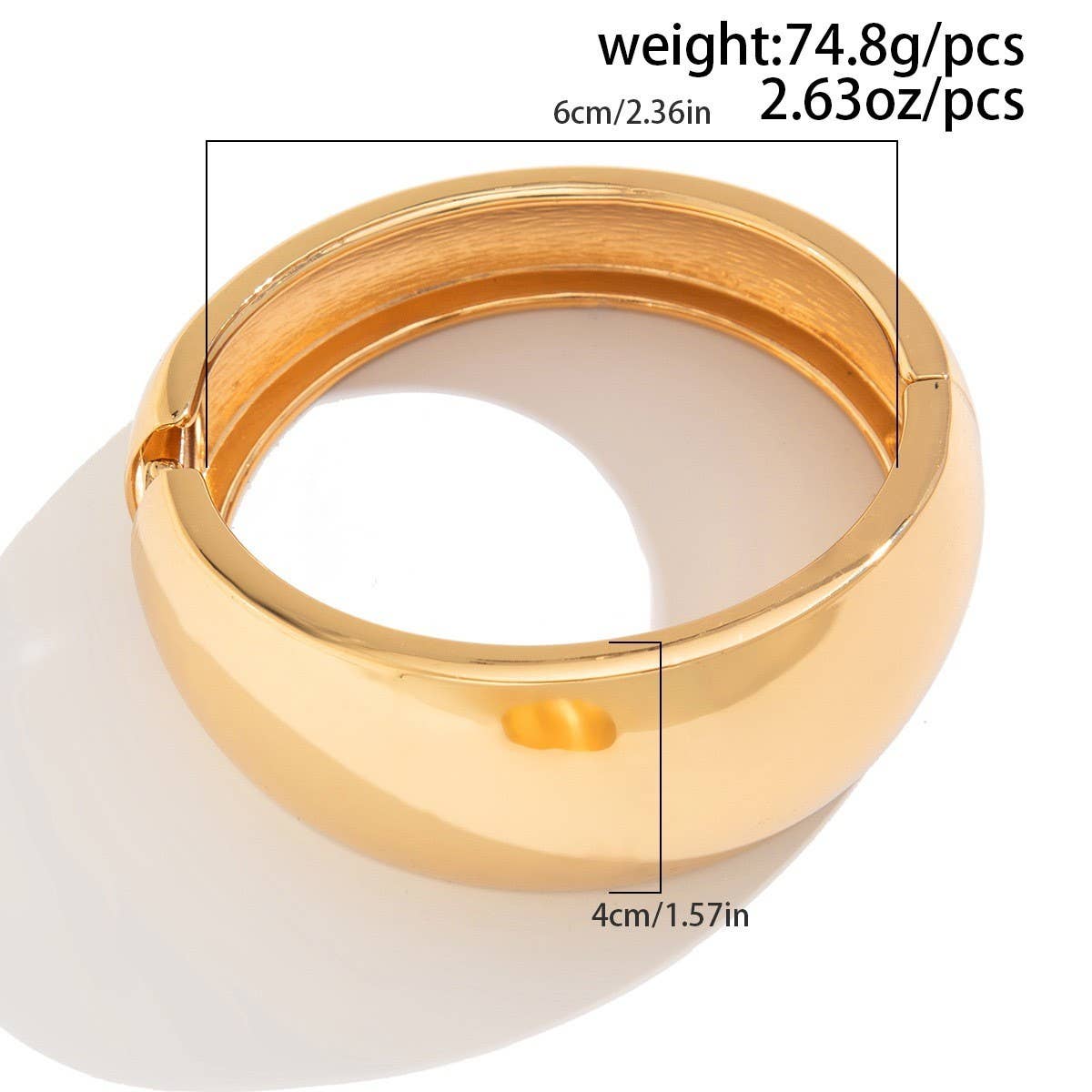 IRREGULAR METAL SMOOTH SPRING WIDE BRACELET