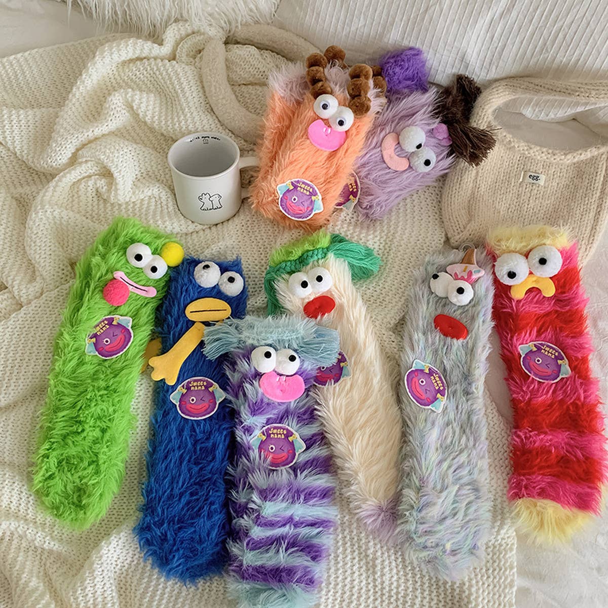 NEW CORAL FLEECE FUNNY UGLY CUTE THICKENED SOCKS