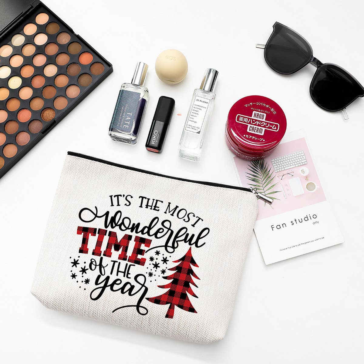 SIMPLE SNOWMAN TOILETRIES PRINTED COSMETIC BAG_CWAB1786