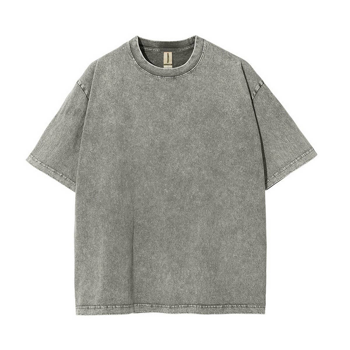 250g Vintage Washed Wax-Dyed Cotton T-Shirt – Custom Logo