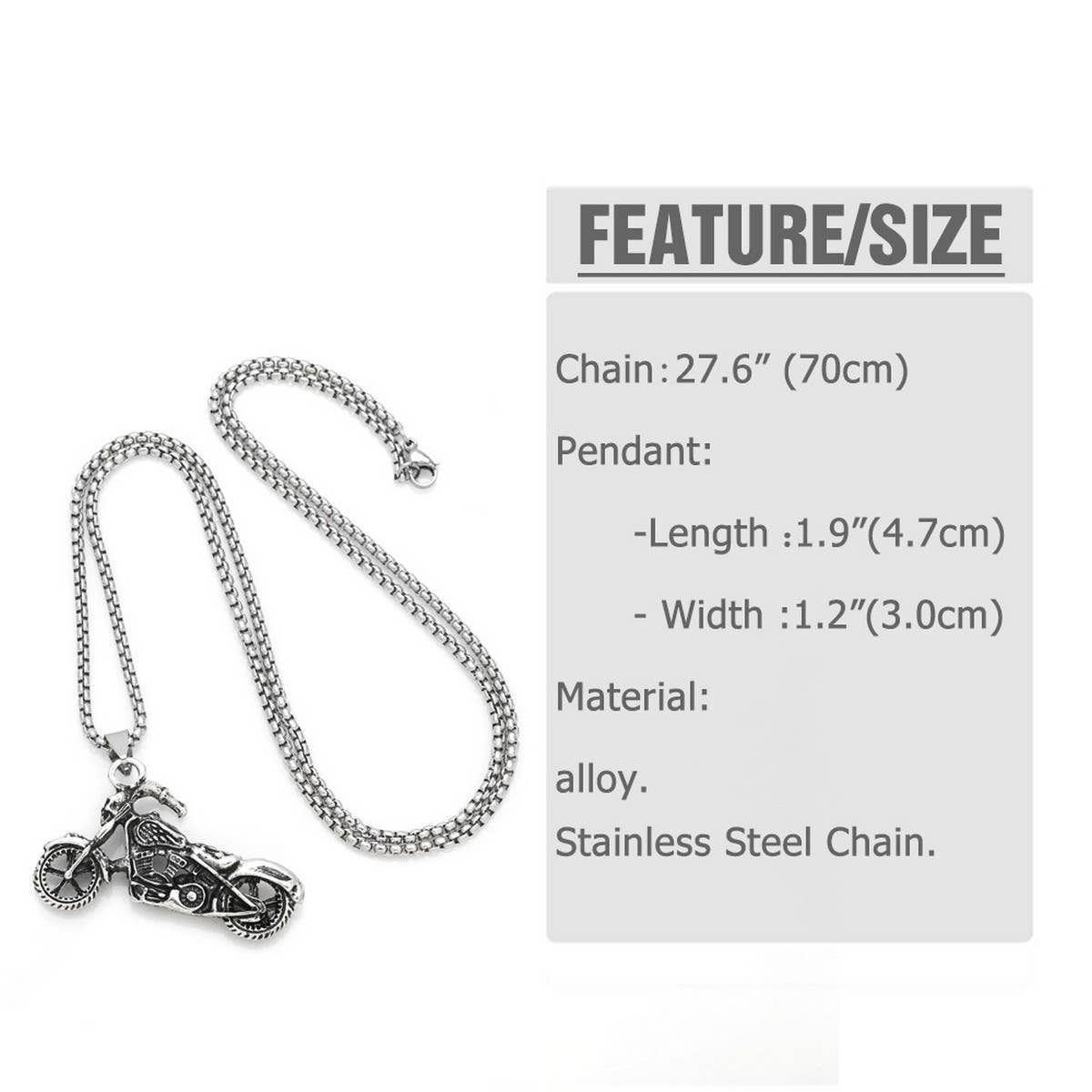 HIP HOP MOTORCYCLE PENDANT NECKLACE