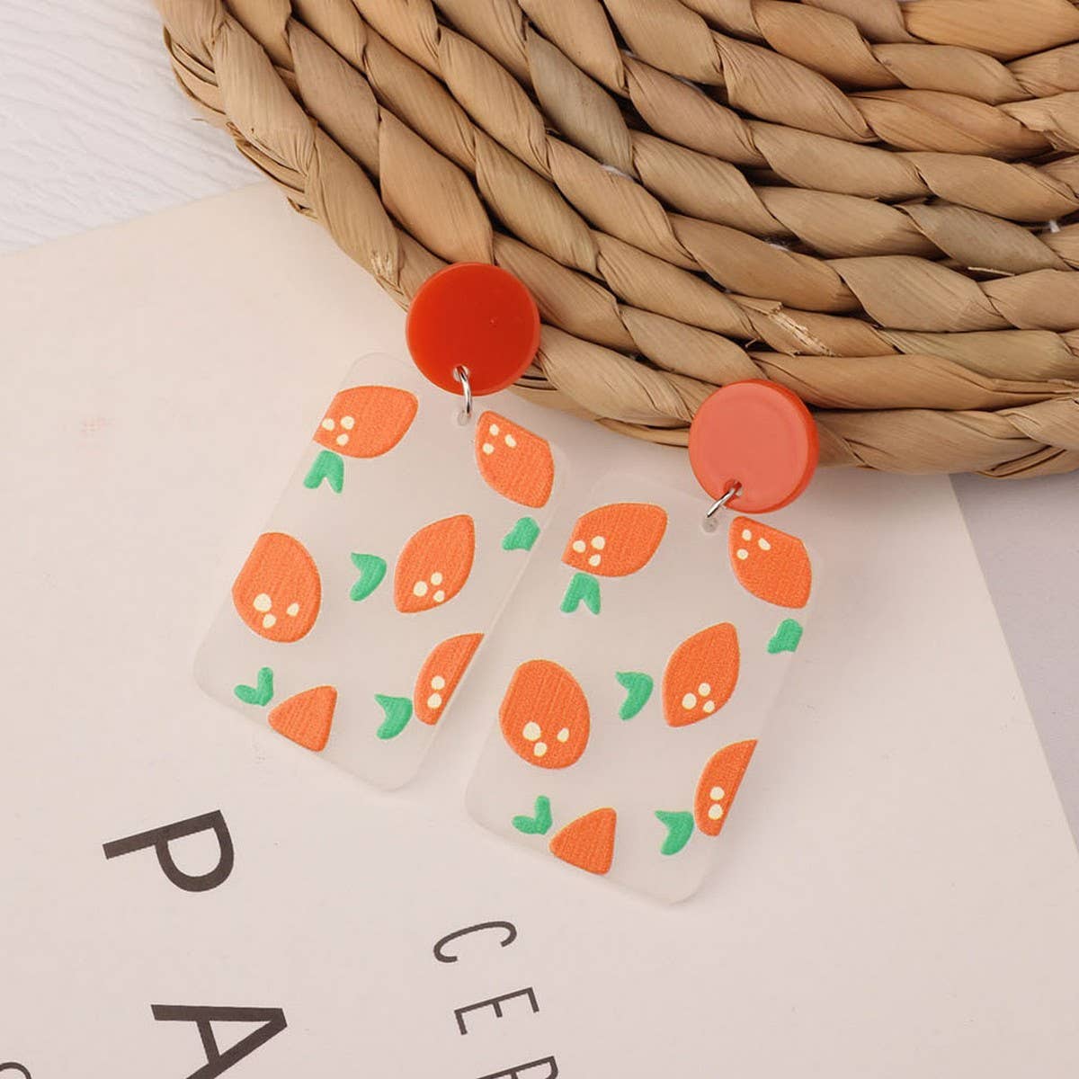 SWEET GIRL COLORFUL FLOWER ACRYLIC EARRINGS