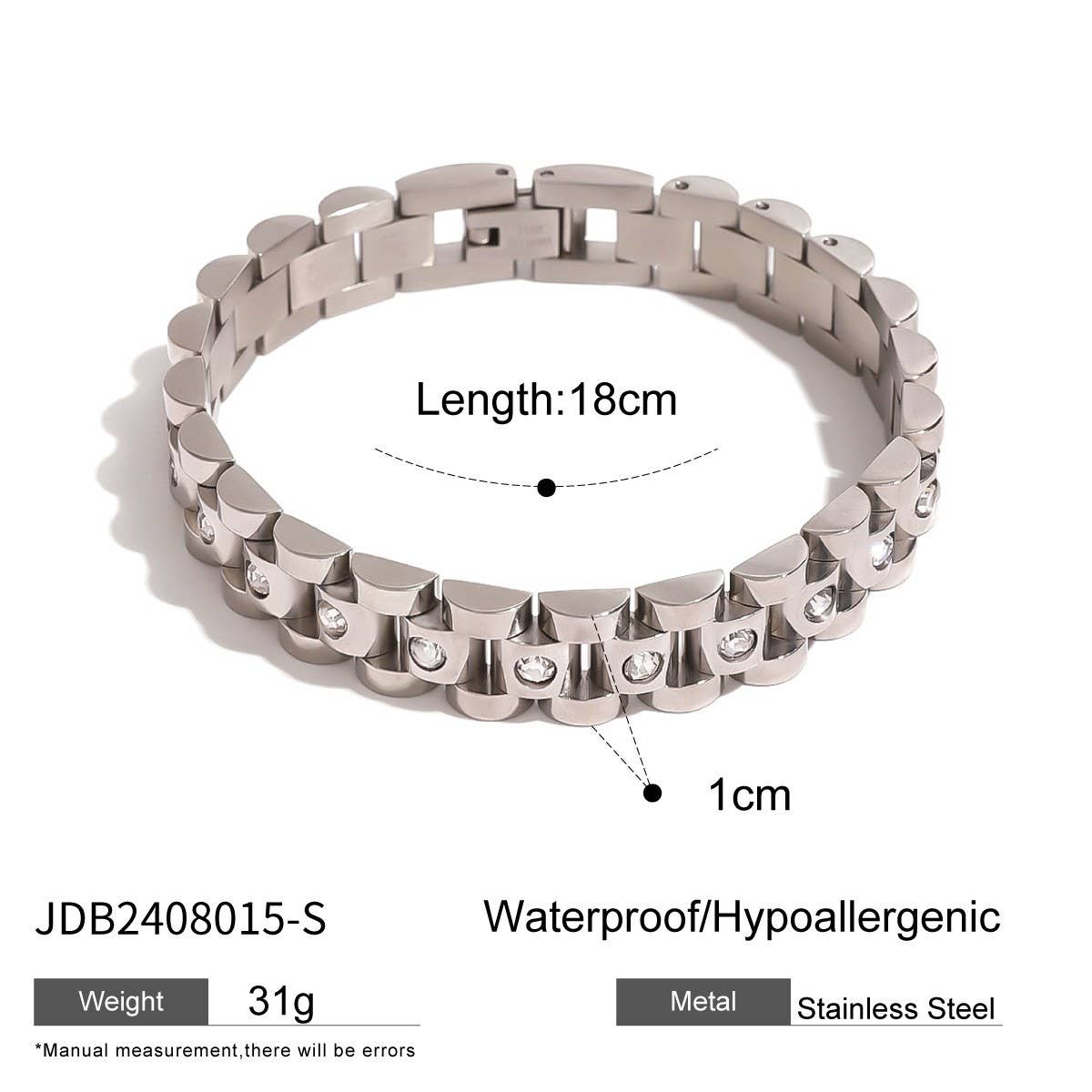 18K Gold Round White Zircon Delicate Bracelet_CWAJE4796