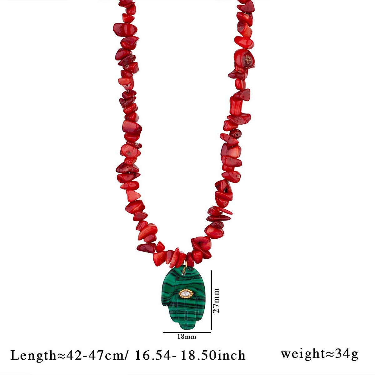 Lapis Tiger Eye Fatima Hand Beaded Necklace_CWMM7533