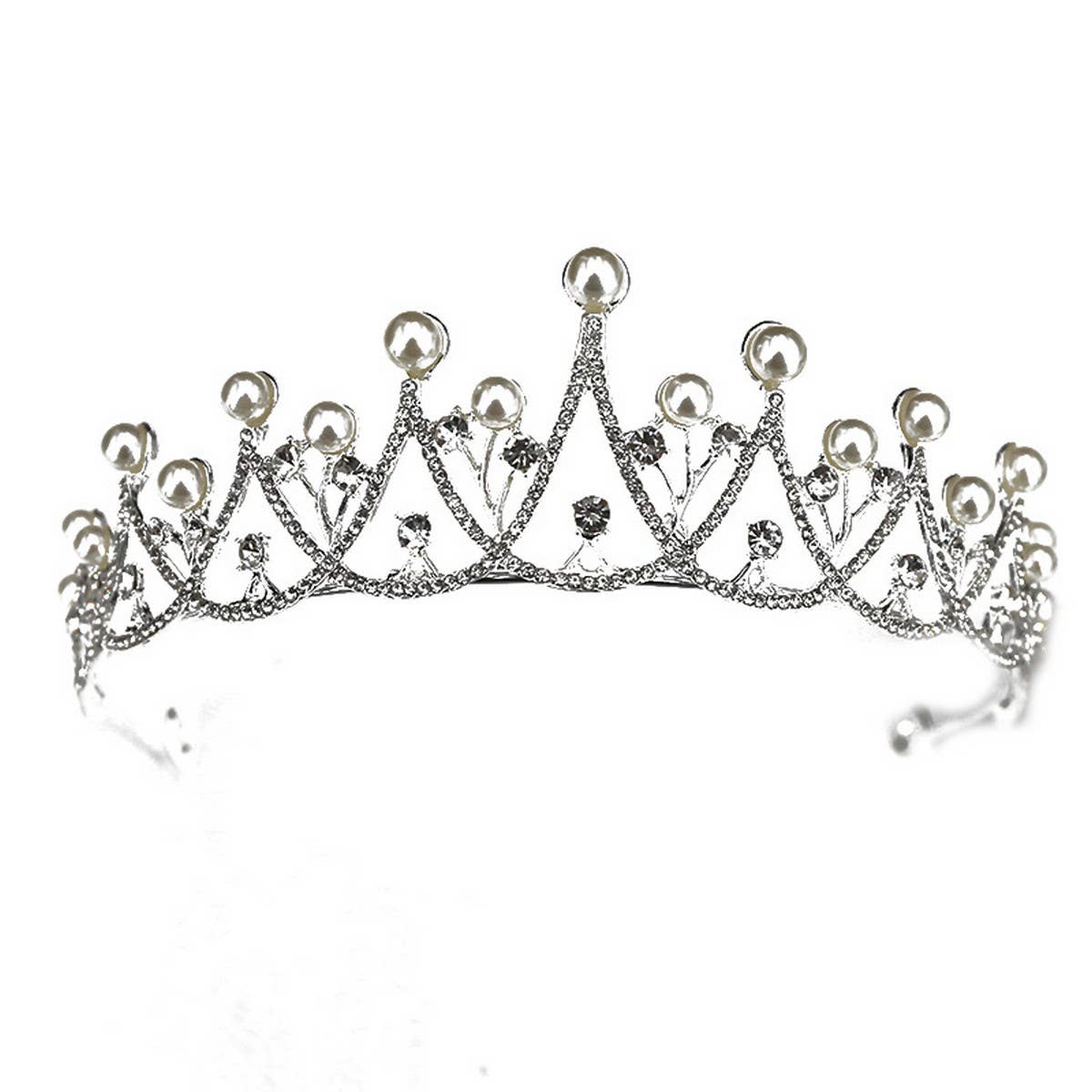 DIAMOND PEARL BRIDAL WEDDING CRYSTAL TIARA