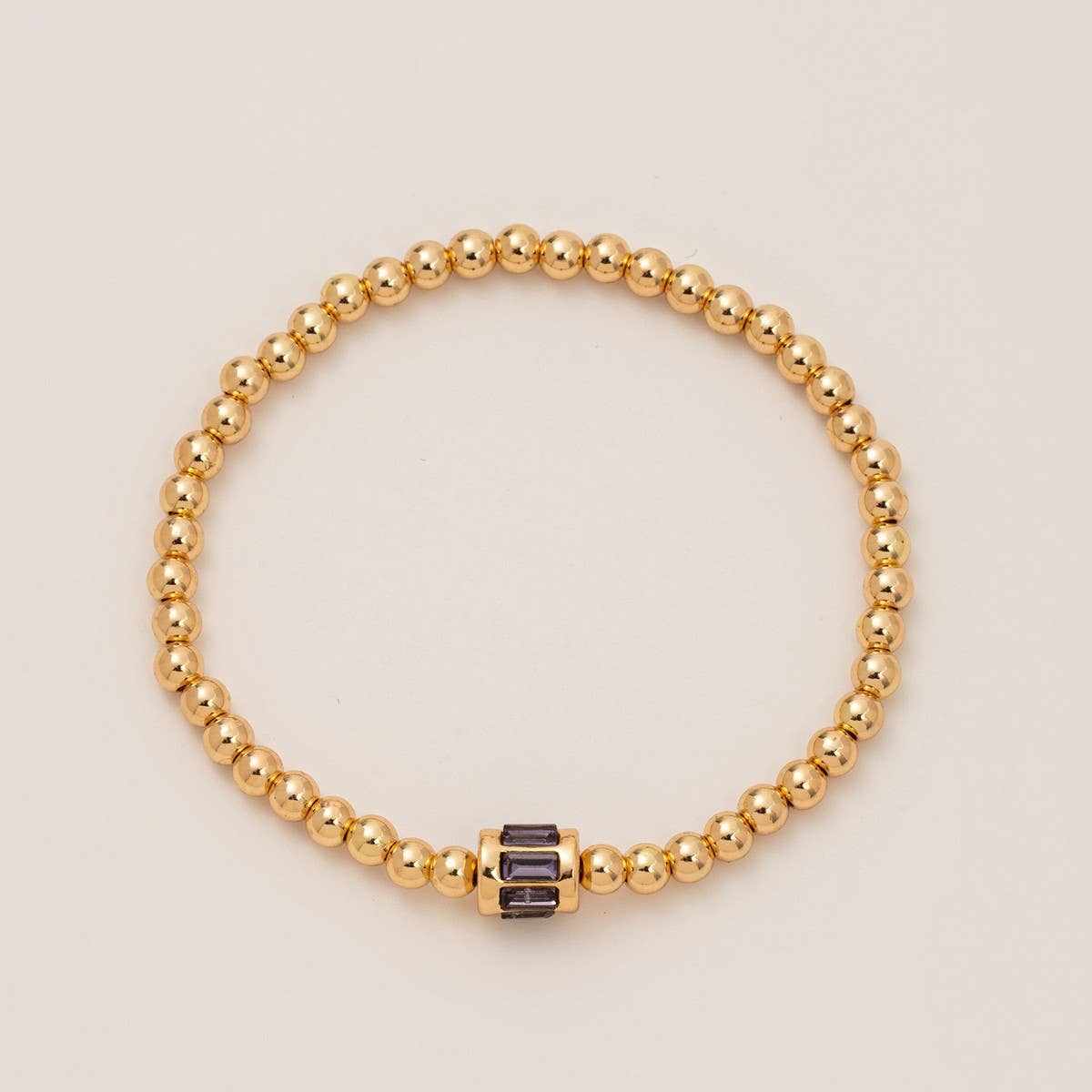 Bead Birthstone Bracelet December- Zircon Charm_CWMM6959