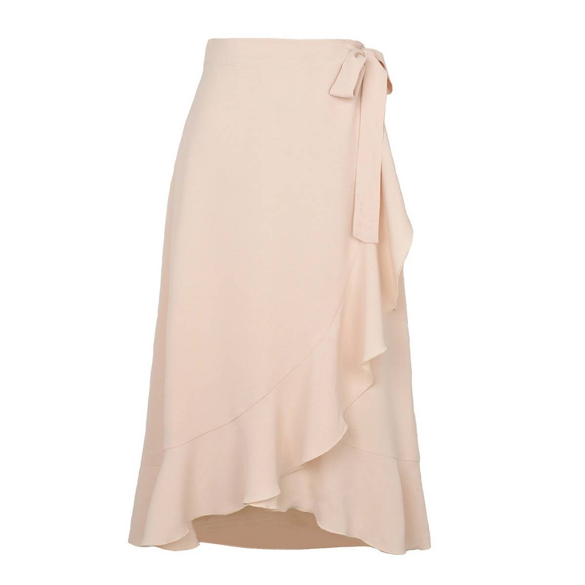 ONE-PIECE LACE-UP LONG SKIRT SOLID COLOR SKIRT_CWAB4800