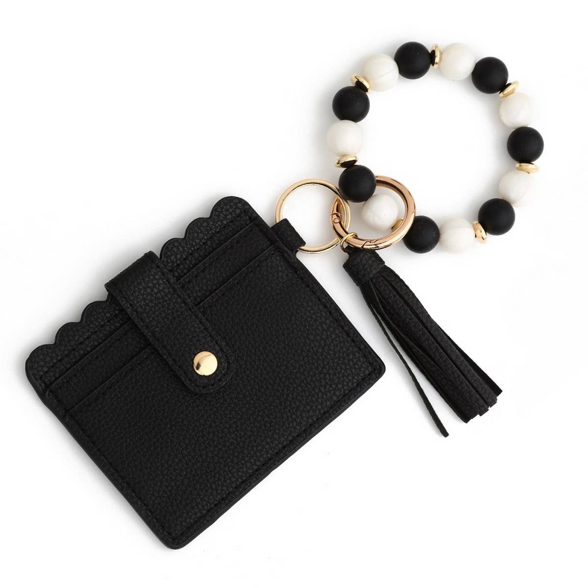 PU Card Wallet with Silicone Bead Bracelet_CWAB4943