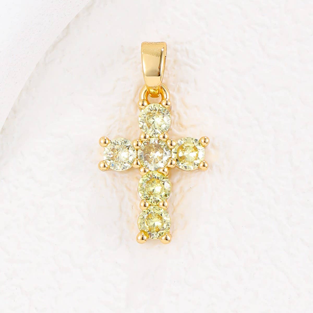 Colorful Zircon December Cross Pendant Necklace