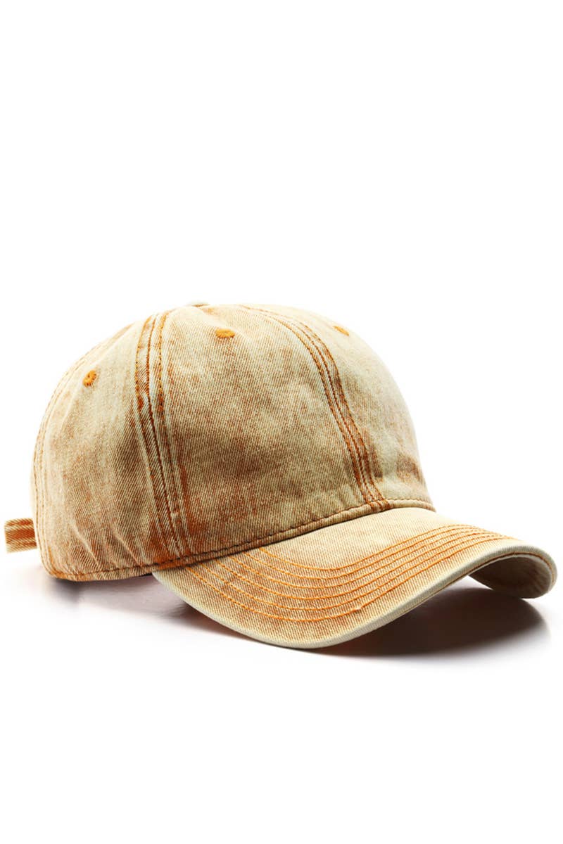 Washed Denim Solid Baseball Cap Street Style_CWAH0527