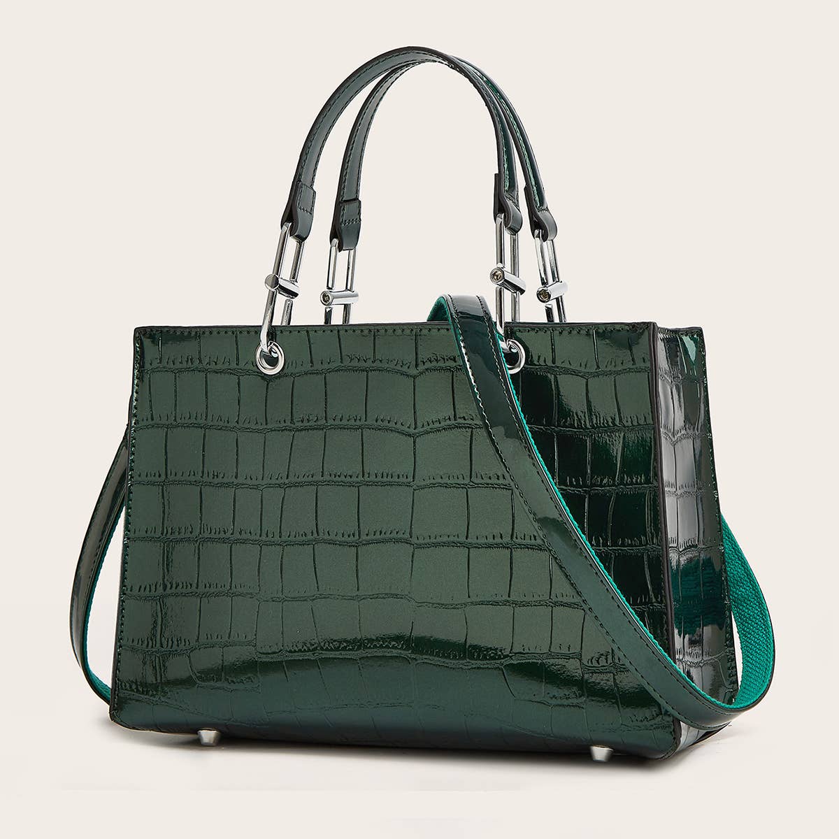 VINTAGE CROCODILE PRINT LARGE TOTE BAG_CWAB2659