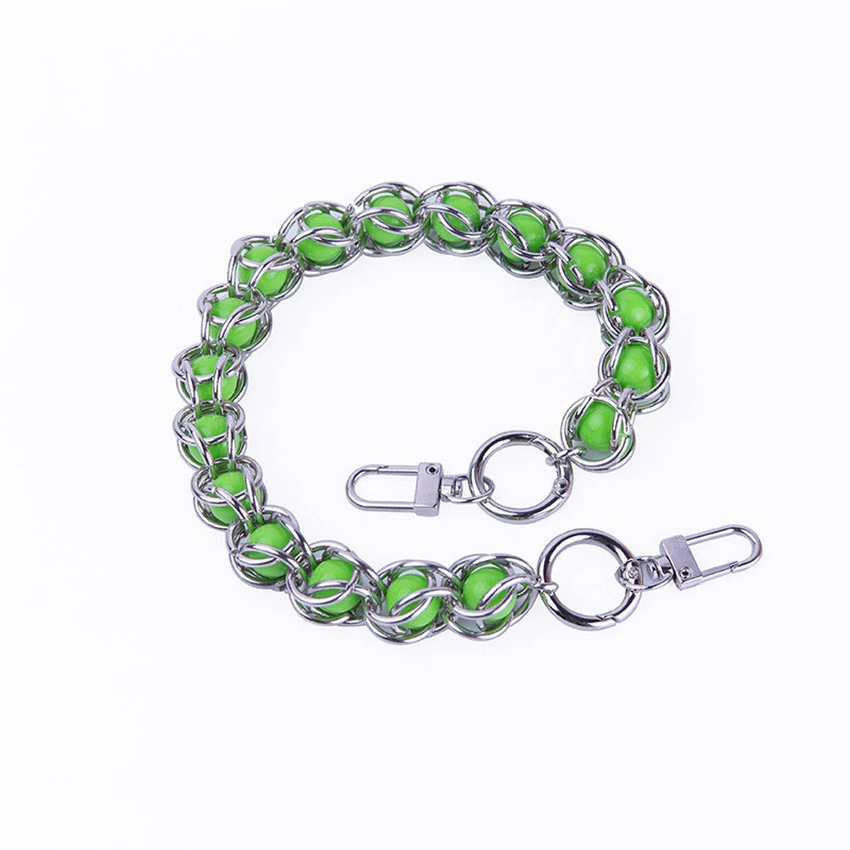 15.75in Metal Bead Acrylic Bead Handbag Strap_CWMM5117