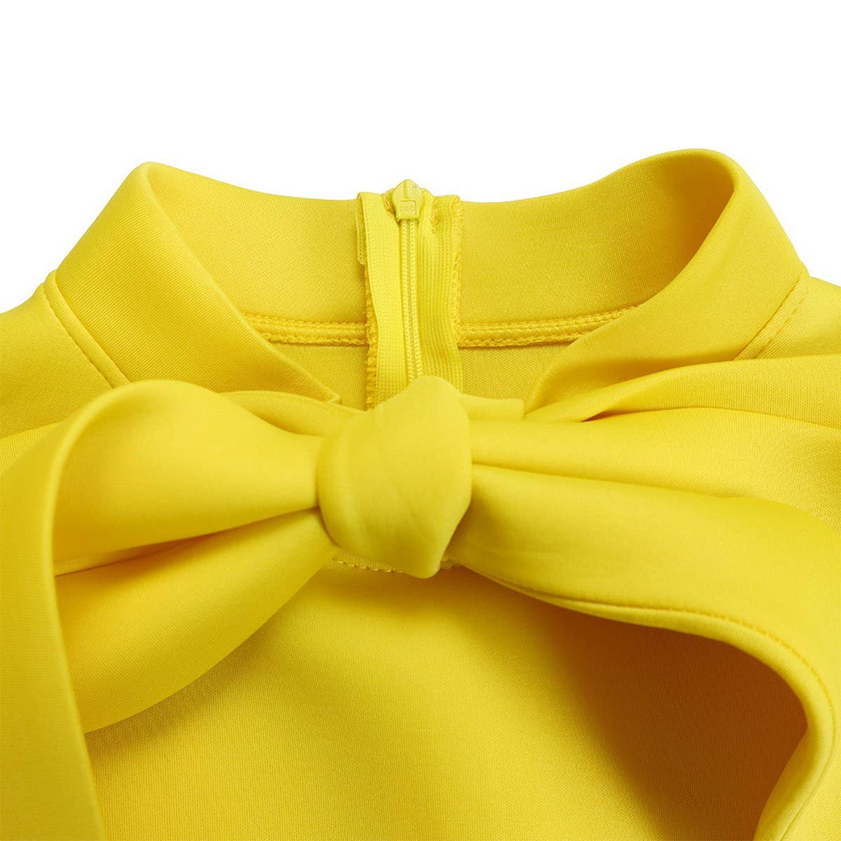 LANTERN SLEEVE HIGH WAIST BOW OVERSIZED DRESS_CWDMD3664