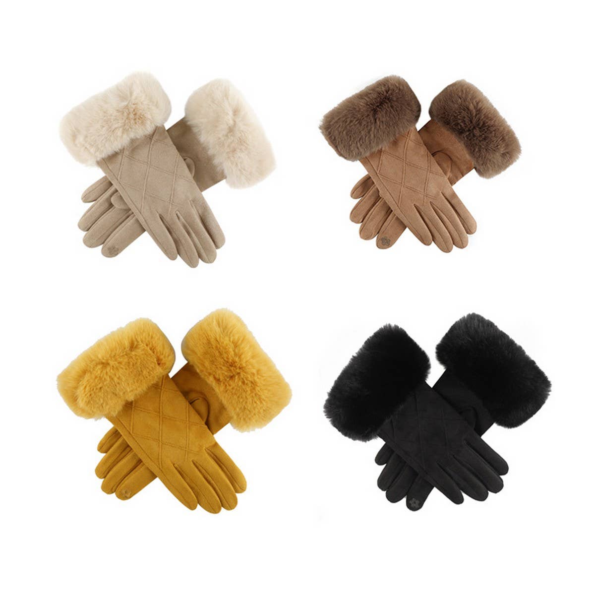 FASHIONABLE PLAID TOUCH SCREEN ADULT GLOVES_CWAG0383