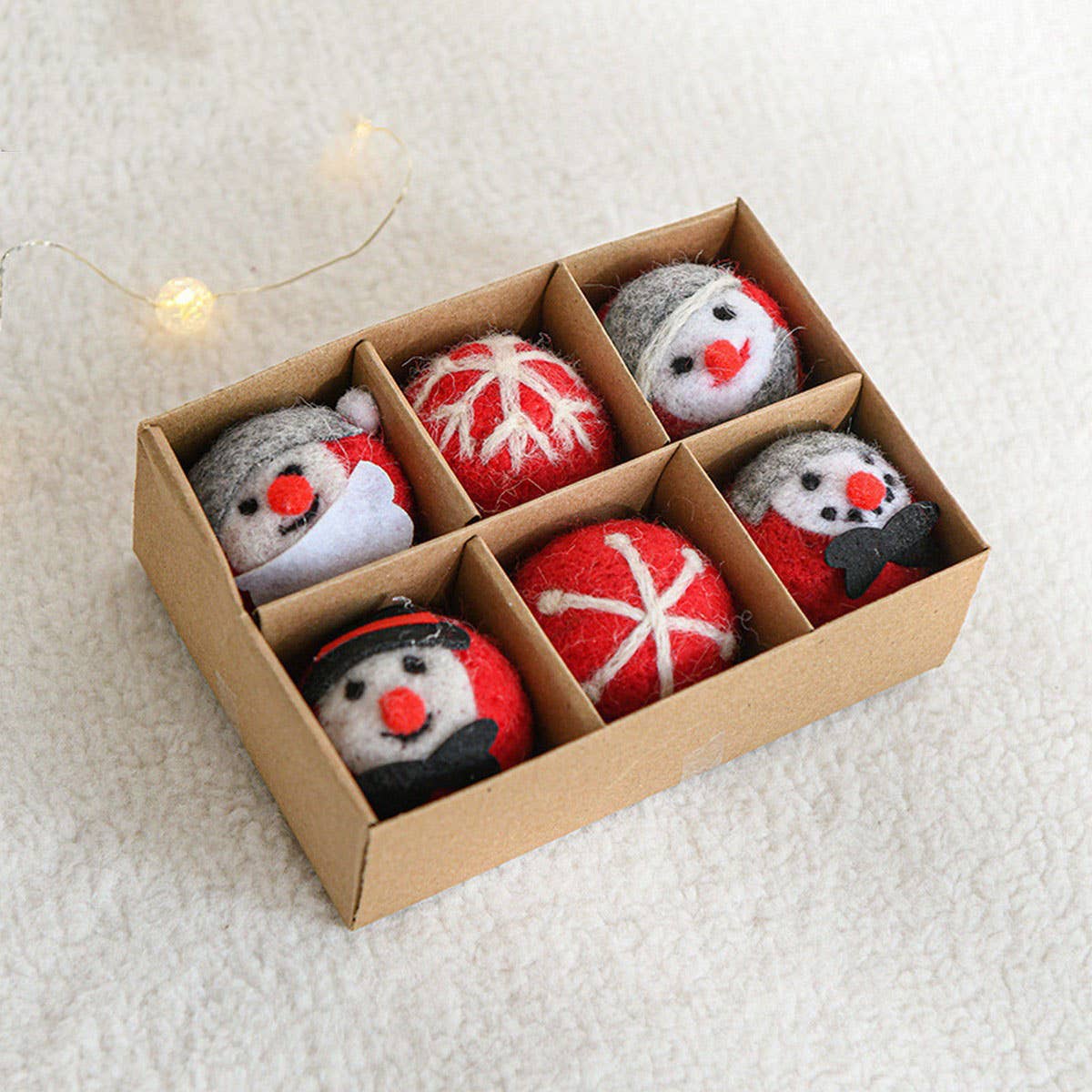 Wool Felt Snowflake Balls Xmas Tree Decor Set_CWMM9784