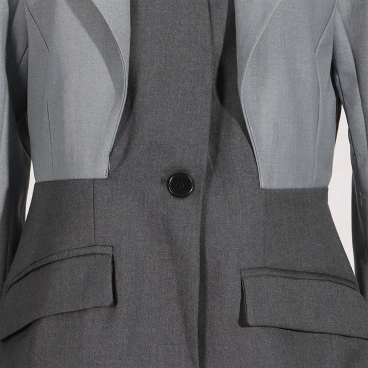 Colorblock Slim Fit V-Neck Casual Blazer