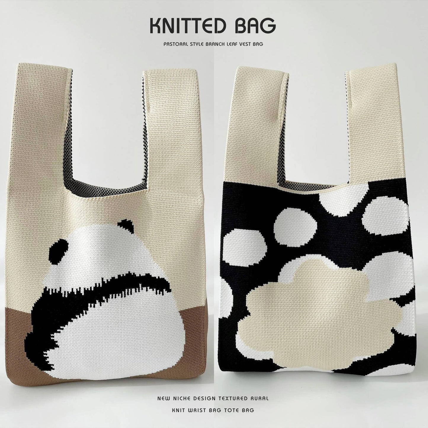 Versatile commuter knit single-shoulder handbag