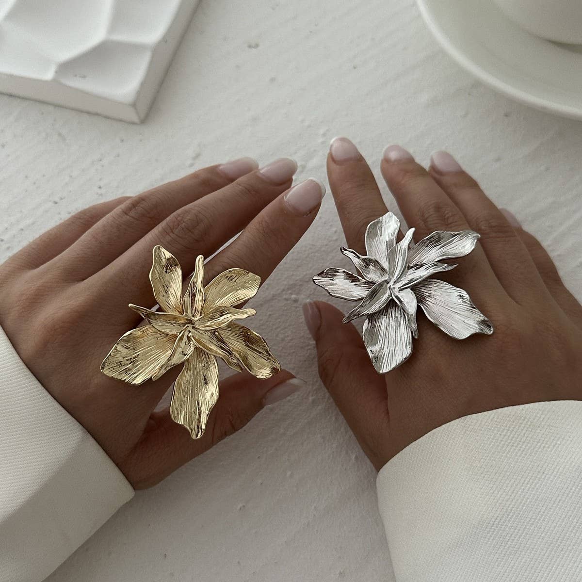 NEW IRREGULAR IMITATION PEARL ADJUSTABLE RING