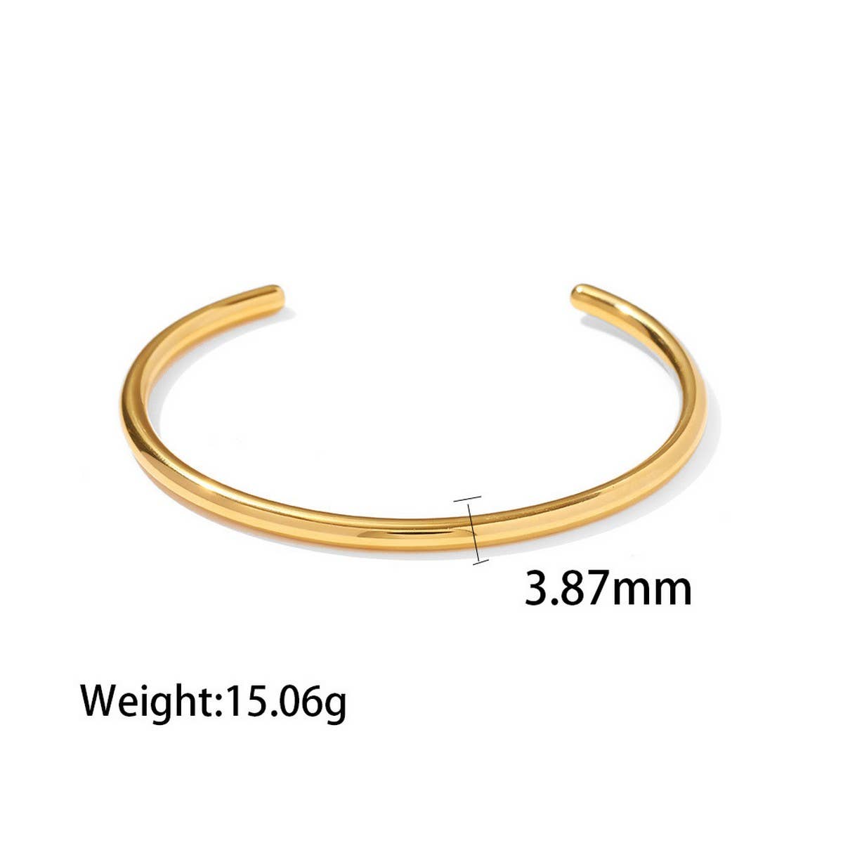 Unique 18K Gold Plated Titanium Open Cuff
