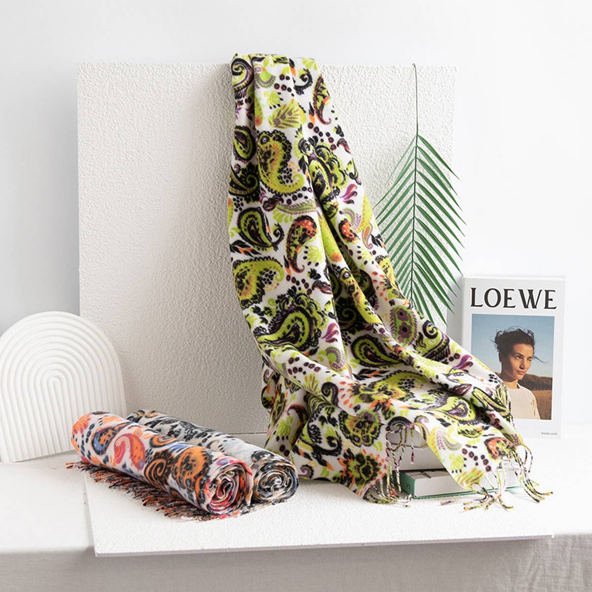 Soft Paisley Scarf - Elegant Tassel Wrap for Women_CWASC0920