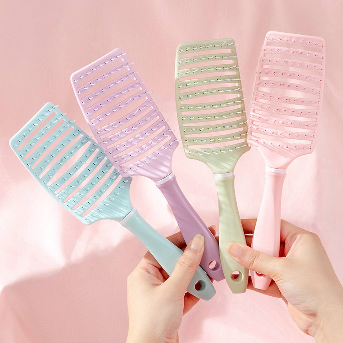 WOMEN HAIR ROOT FLUFFY MASSAGE LARGE CURVED COMB