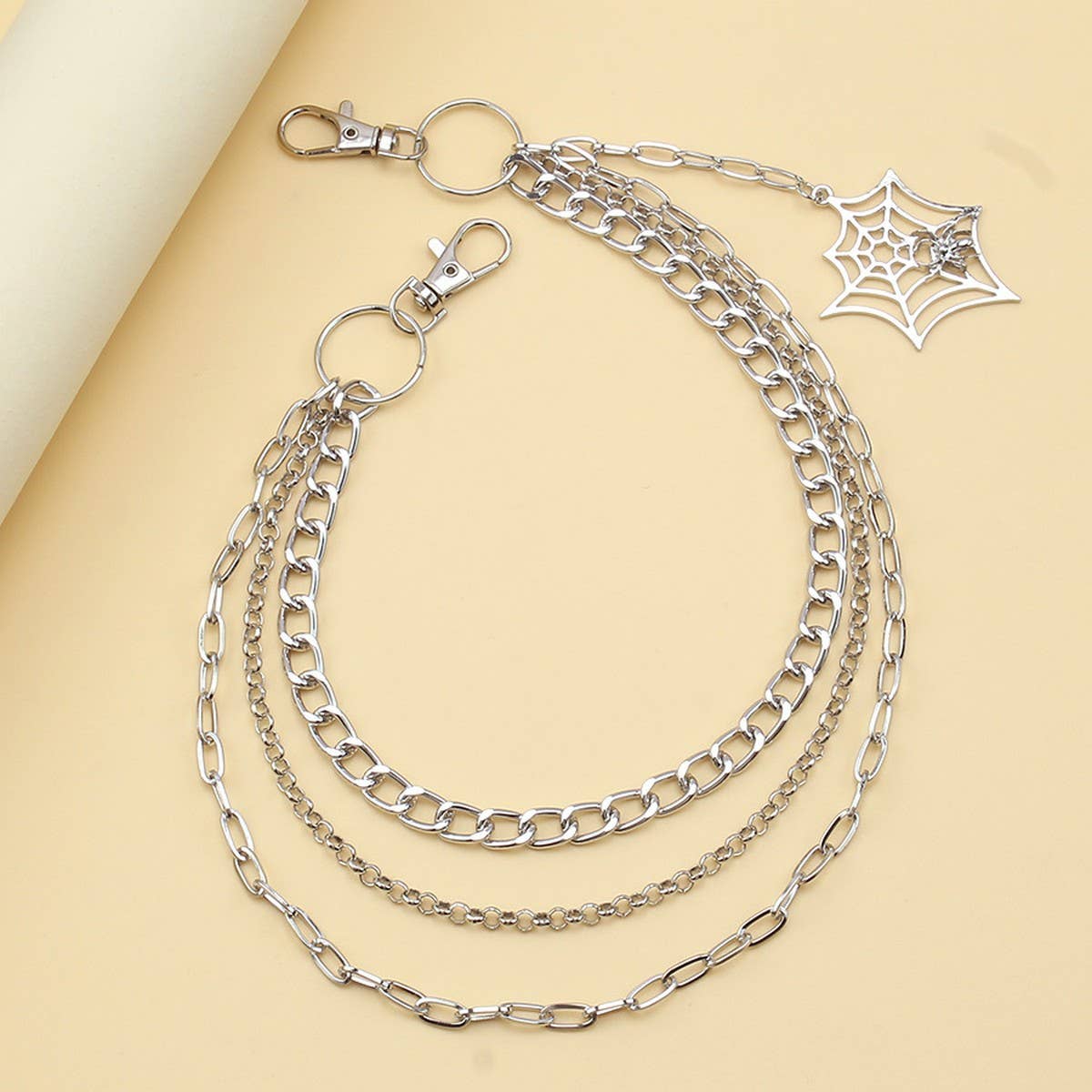 PUNK STYLE SPIDER WEB JEANS CHAIN_CWMM0645