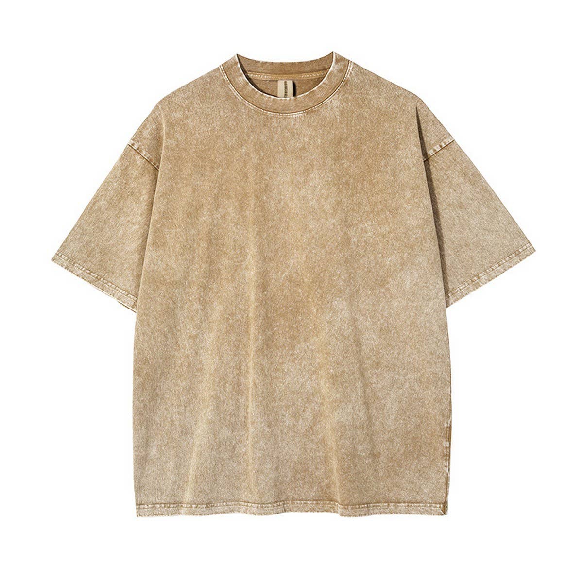 250g Vintage Washed Wax-Dyed Cotton T-Shirt – Custom Logo