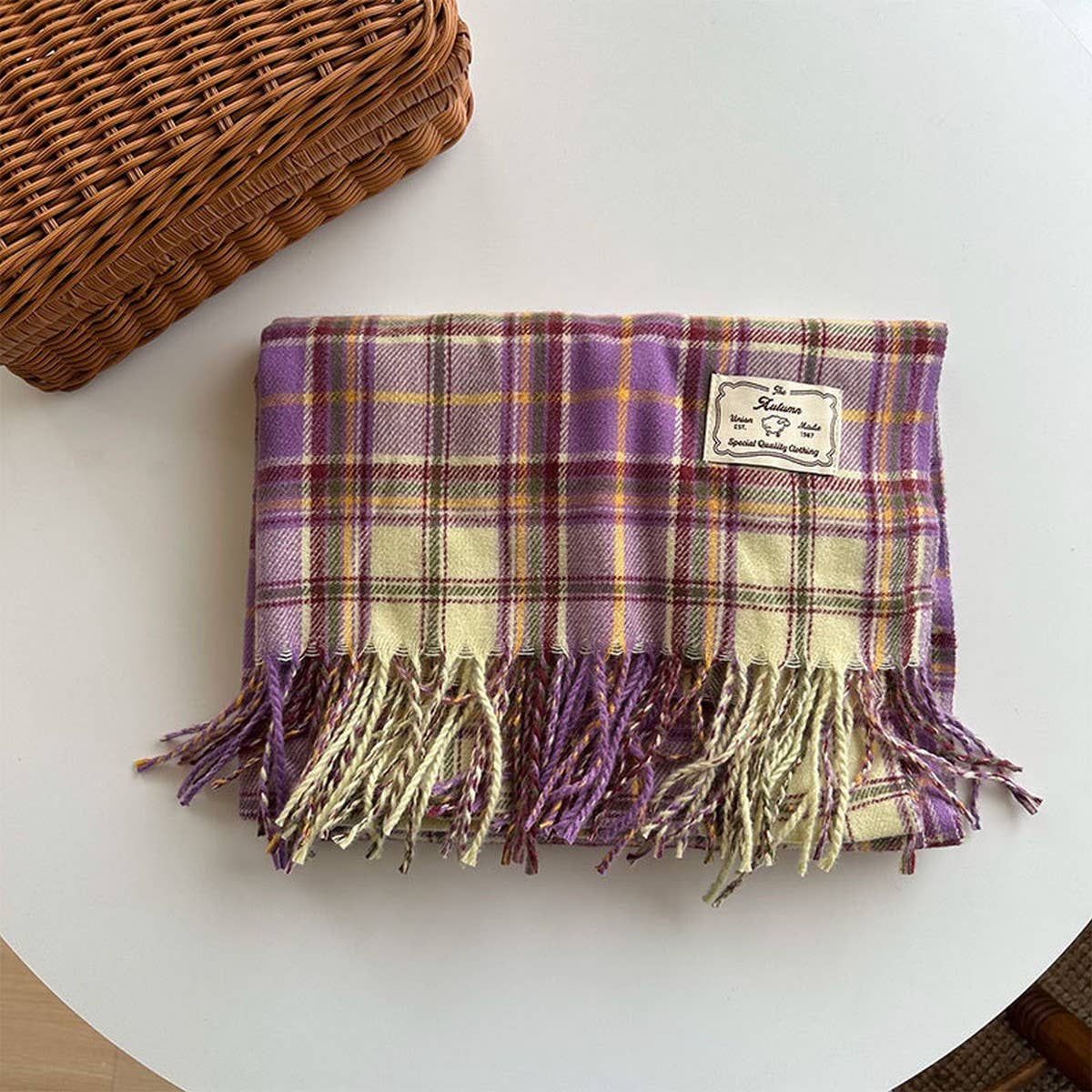 Plaid Colorblock Scarf - Classic Winter Wrap_CWASC2347