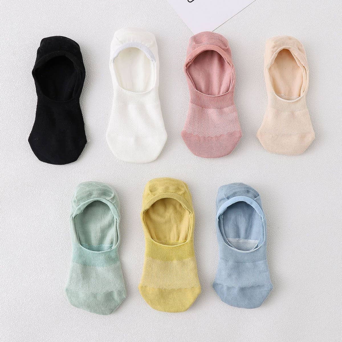 WOMEN'S SOLID COLOR HOLLOW MESH BOAT SOCKS